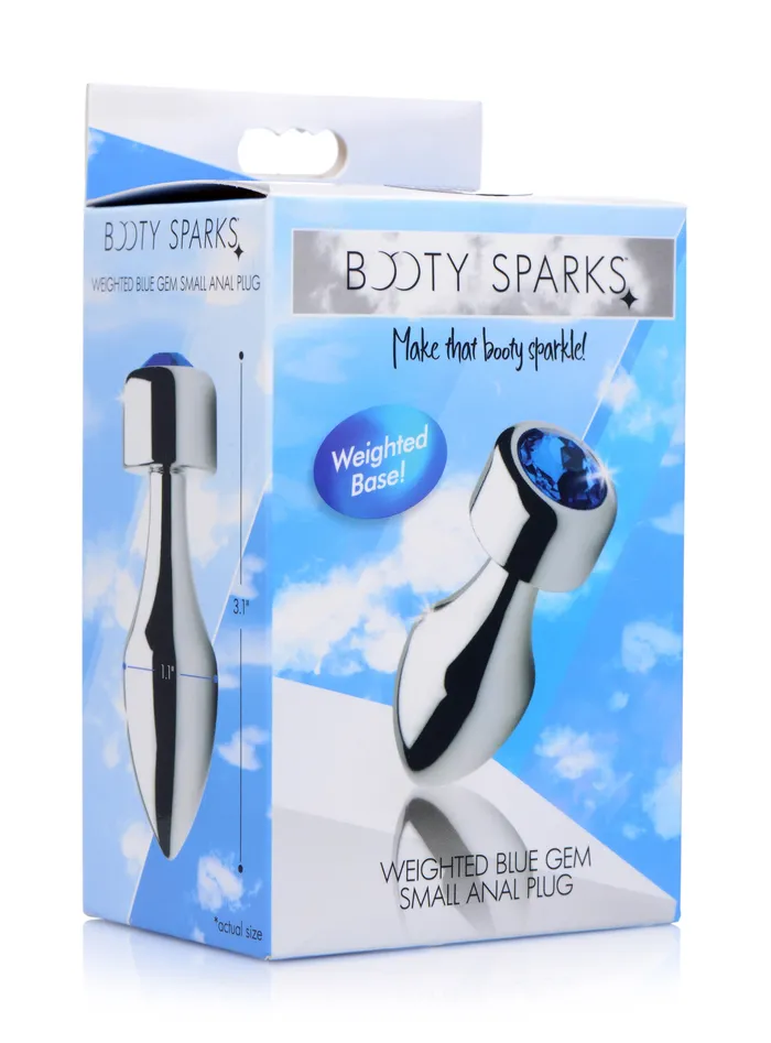 Anal | Booty Sparks Blue Gem Weighted Anal Plug