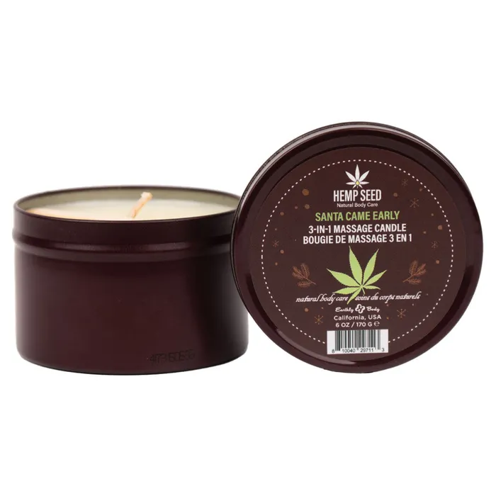 Couples Earthly Body Hemp Seed 3In1 Massage Candle Santa Came Early