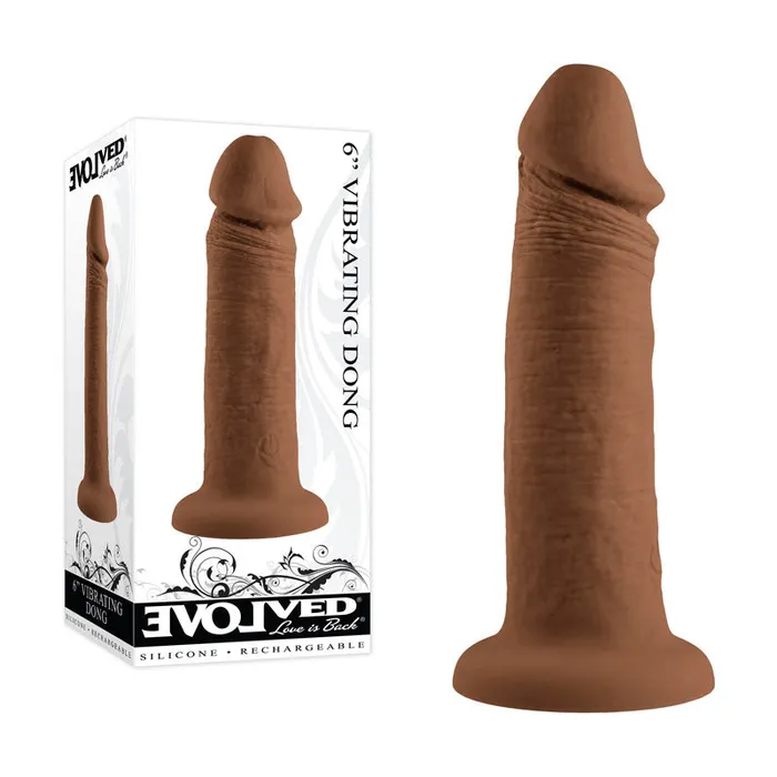 Dildos Evolved Evolved 6 VIBRATING DONG DARK