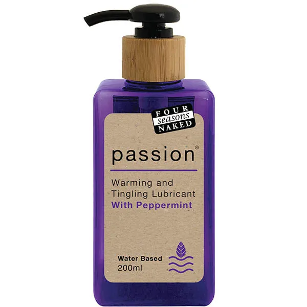Four Seasons Sexual Health & Wellbeing | Four Seasons Passion - Warming & Tingling Water Based Lubricant with Peppermint Oil - 200 ml Four Seasons Sexual Health & Wellbeing | Four Seasons Passion - Warming & Tingling Water Based Lubricant with Peppermint Oil - 200 ml