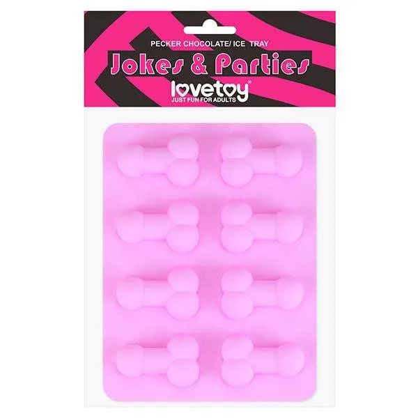 Lovetoy Female Sex Toys Lovetoy Jokes Parties Pecker ChocolateIce Tray Silicone Tray Makes 8 Dickies