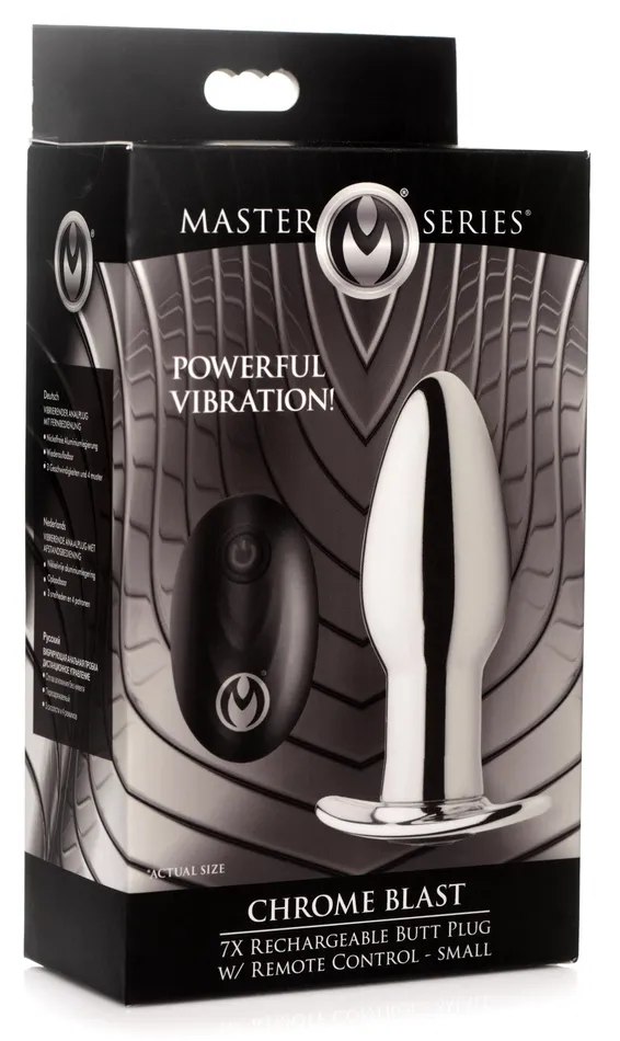 Male Sex Toys | Master Series Chrome Blast 7X Rechargeable Butt Plug with Remote Control