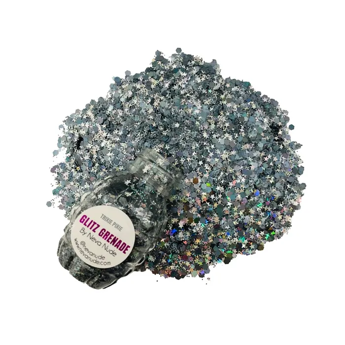 Neva Nude Trixie Pixie Gunmetal Cosmetic Glitz Grenade Keychain in Aloe Gel Enhancers