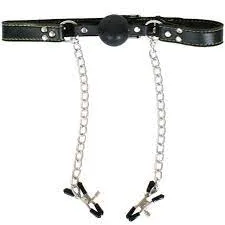 Pipedream Couples Fetish Fantasy Extreme Deluxe Ball Gag and Nipple Clamps