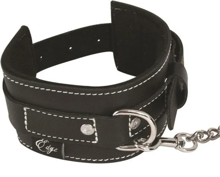 Restraints | Sportsheets Sportsheets Edge Cowhide Leather Ankle Restraints With Buckle Black