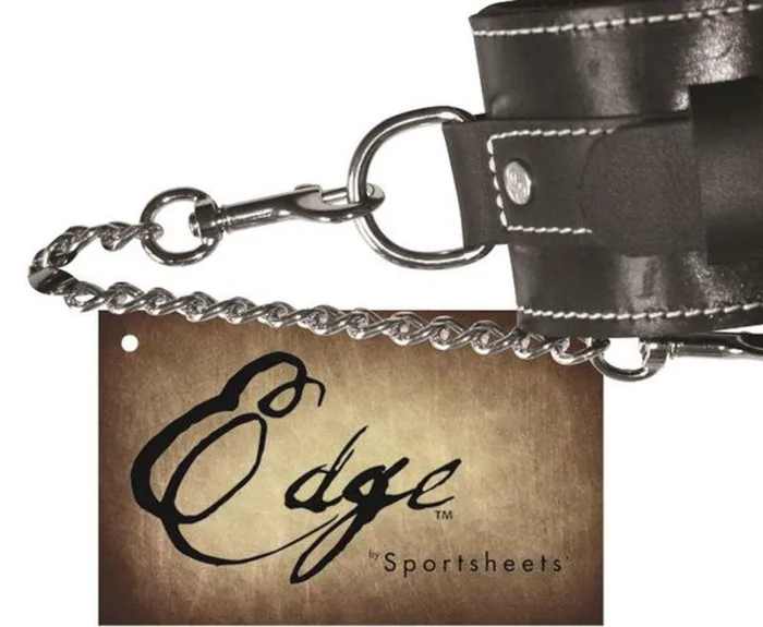 Restraints | Sportsheets Sportsheets Edge Cowhide Leather Ankle Restraints With Buckle Black