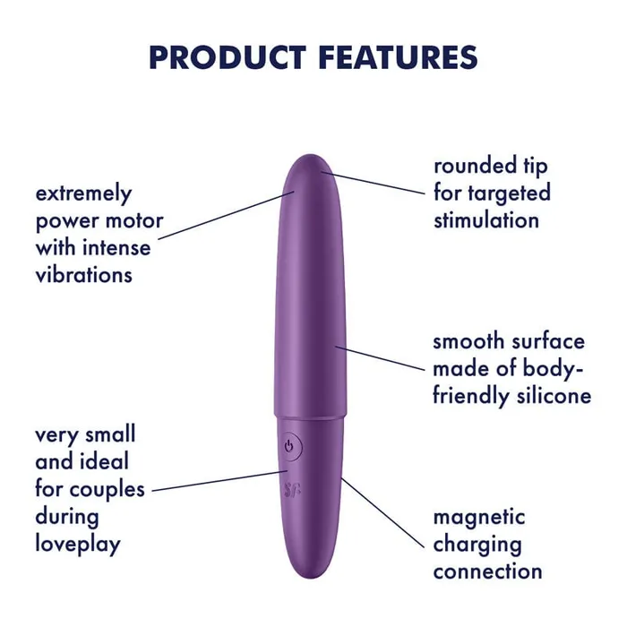 Satisfyer Vibrators | Satisfyer Ultra Power Bullet 6 - Purple USB Rechargeable Bullet