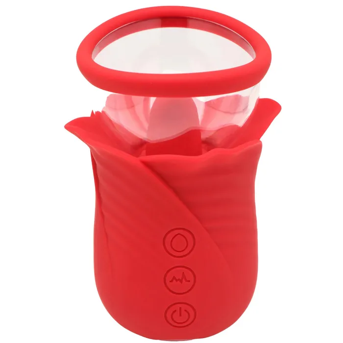XR Brands Vibrators Lily Lover Sucking and Vibrating Clitoral Stimulator Red