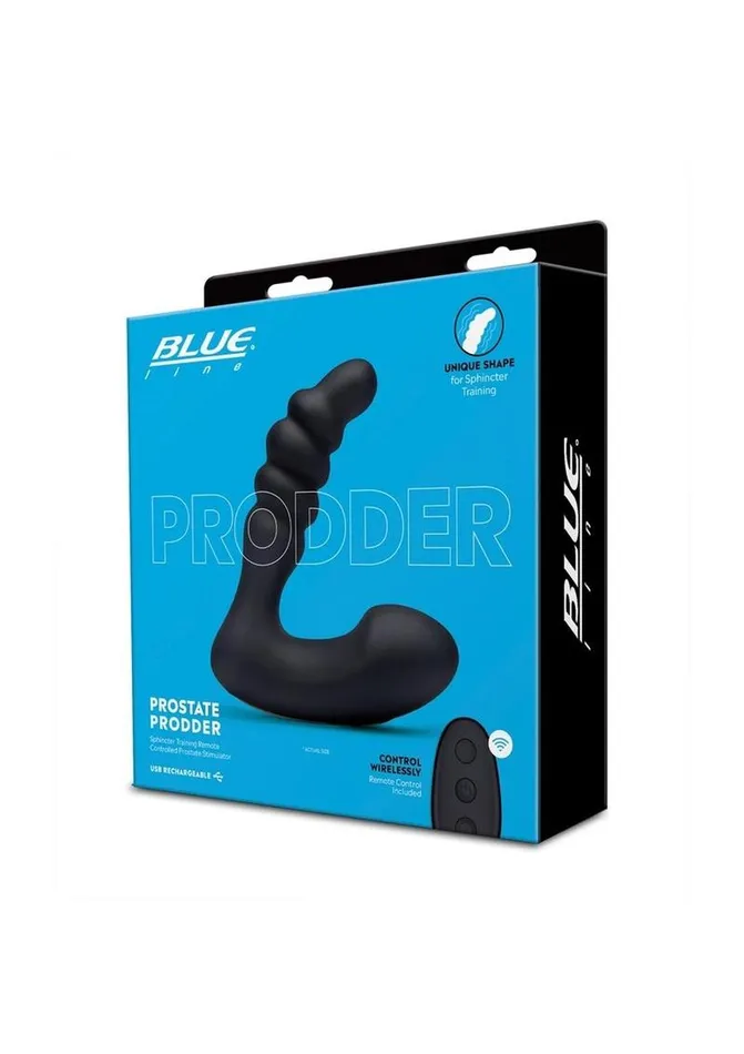Blue Line CandB Gear Blue Line Prodder Silicone Rechargeable Sphincter Training Remote Controlled Prostate Stimulator | Anal