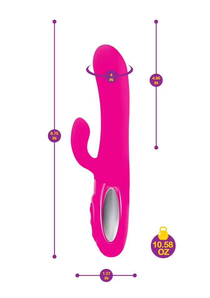 Hypnotic - Hot Pink - Thrusting Rabbit With Swinging Clitoral Stimulator | Viben Vibrators Hypnotic - Hot Pink - Thrusting Rabbit With Swinging Clitoral Stimulator | Viben Vibrators