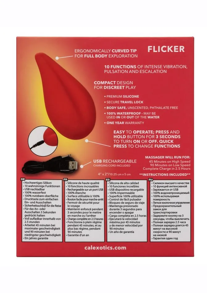 Red Hot Red Hot Flicker Rechargeable Silicone Massager | Female Sex Toys