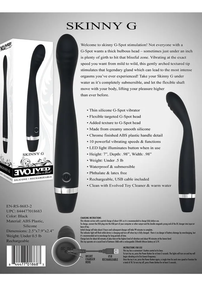 Skinny G Rechargeable Silicone G-Spot Vibrator | Evolved Female Sex Toys