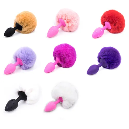 Aimitoy Anal | Rabbit Tail Butt Plug_ Brown&Metal