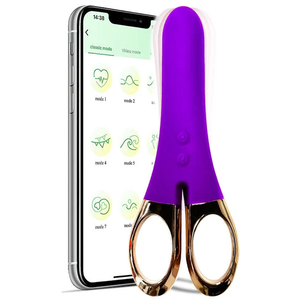 Aimitoy Vibrators | APP Controlled Vibrating Scissors Vibrator Black