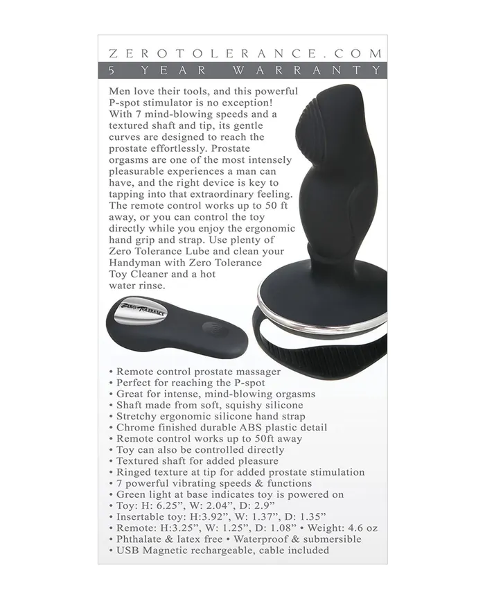 Anal | Zero Tolerance Zero Tolerance Handyman - Black