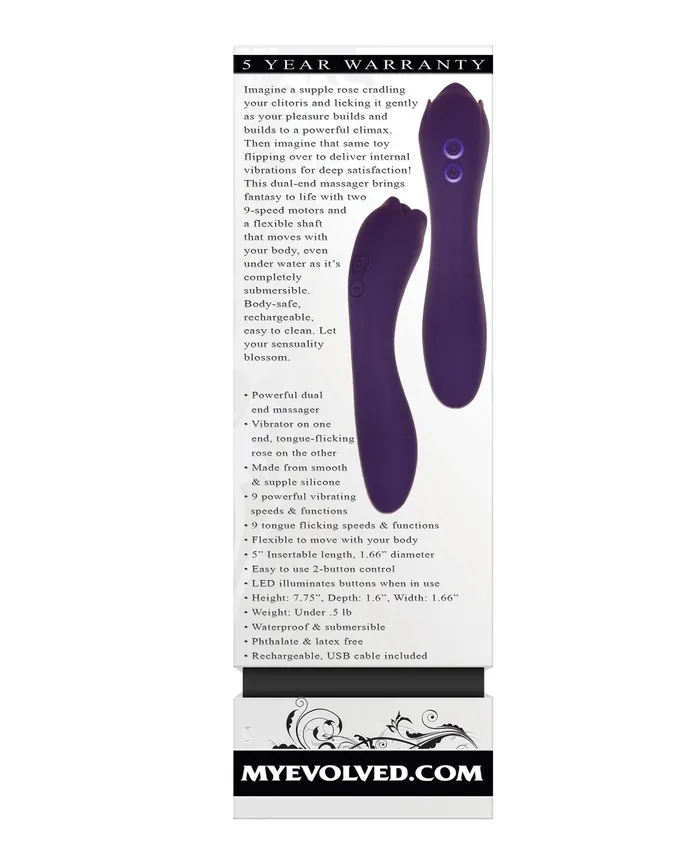 Evolved Thorny Rose Dual End Massager - Purple | Evolved Vibrators