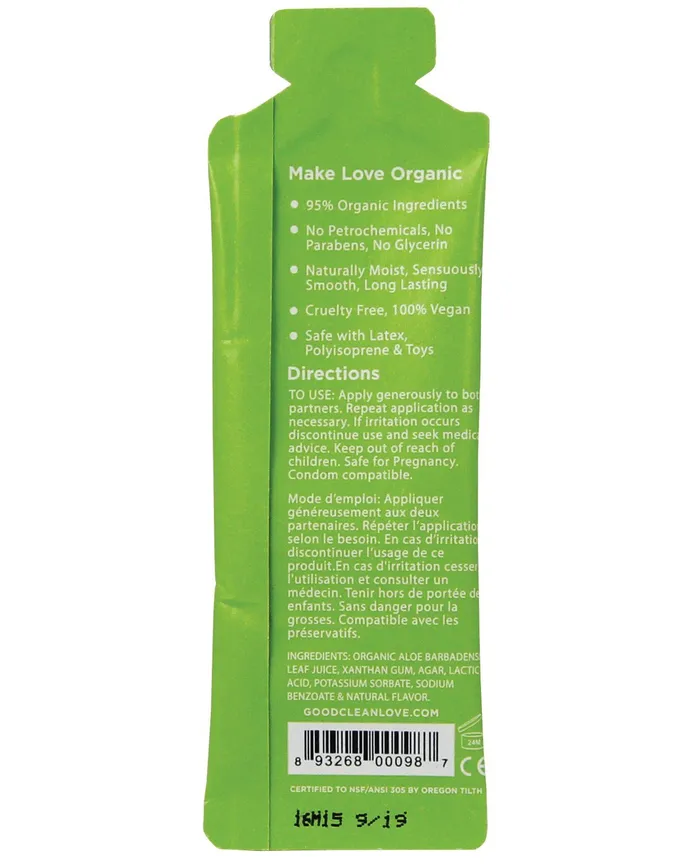 Good Clean Love Almost Naked Organic Personal Lubricant - 5 ml Foil | Good Clean Love Lubricants